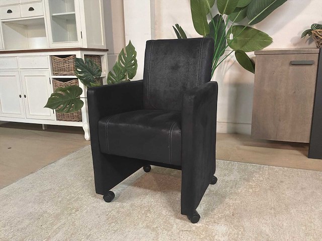 Verrijdbare leren fauteuil - afbeelding 2 van  7