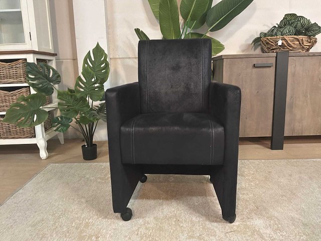 Verrijdbare leren fauteuil - afbeelding 5 van  7