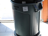 Verrijdbare prullenbak rubbermate, type brute, hoogte 78 cm. - afbeelding 2 van  2
