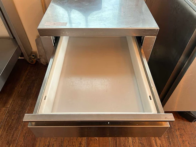Verrijdbare rvs werktafel / onderkast met lade - afbeelding 4 van  5