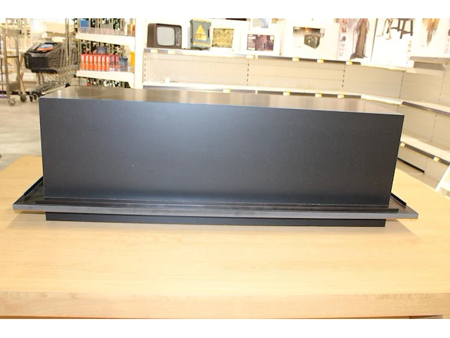 Verrijdbare showtafel met opzetstuk met boek/platenrand. afmeting 175 x 105 cm. hoogte zonder opzetstuk 68 cm. - afbeelding 5 van  6