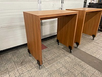 Verrijdbare tafel kersenfineer (2x) - afbeelding 2 van  6