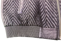 Versace chevron pattern leather jacket - maat slim m - afbeelding 4 van  9