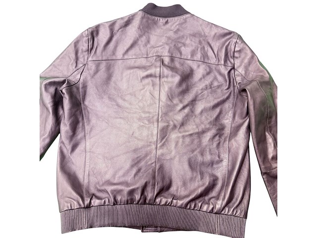 Versace chevron pattern leather jacket - maat slim m - afbeelding 5 van  9