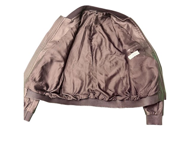 Versace chevron pattern leather jacket - maat slim m - afbeelding 6 van  9