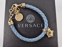 Versace gevlochten leren armband met medusa-bedel - afbeelding 3 van  8