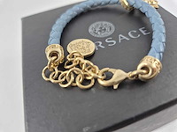 Versace gevlochten leren armband met medusa-bedel - afbeelding 7 van  8