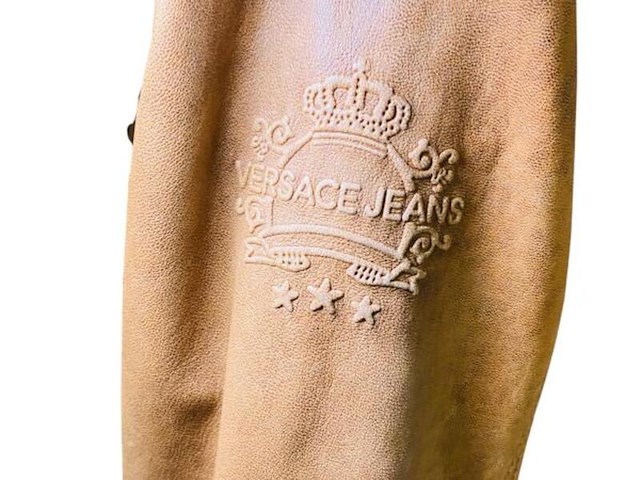 Versace jeans cognackleurige lederen bikerjack - afbeelding 3 van  4