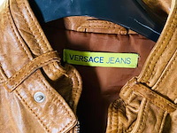 Versace jeans cognackleurige lederen bikerjack - afbeelding 4 van  4