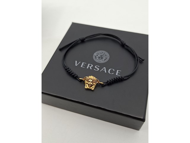 Versace medusa armband, versace, armband, zwart, goud - afbeelding 1 van  8