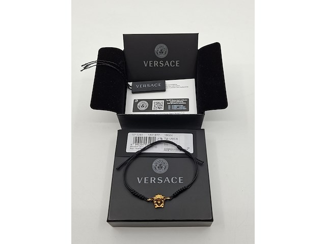 Versace medusa armband, versace, armband, zwart, goud - afbeelding 6 van  8