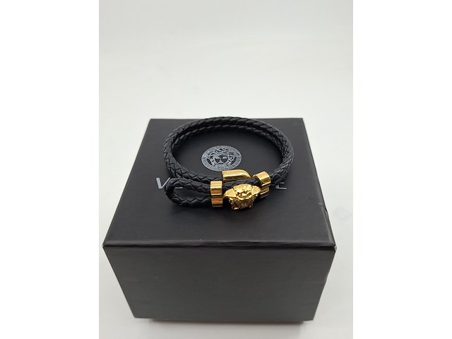 Versace medusa armband, versace, armband, zwart, goud - afbeelding 10 van  10