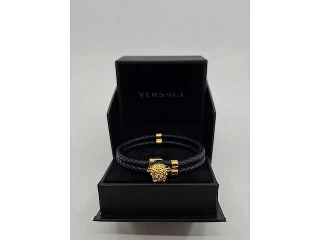 Versace medusa armband, versace, armband, zwart, goud - afbeelding 3 van  10