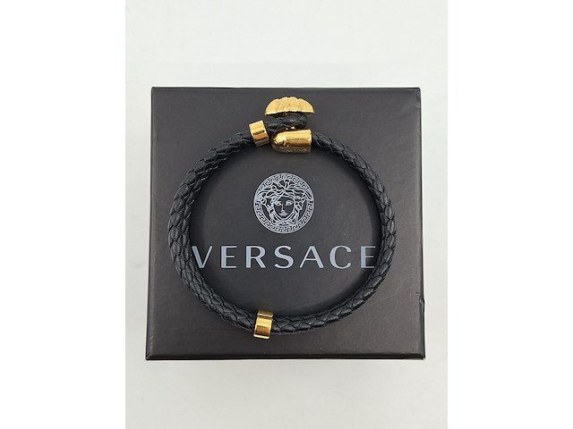 Versace medusa armband, versace, armband, zwart, goud - afbeelding 5 van  10