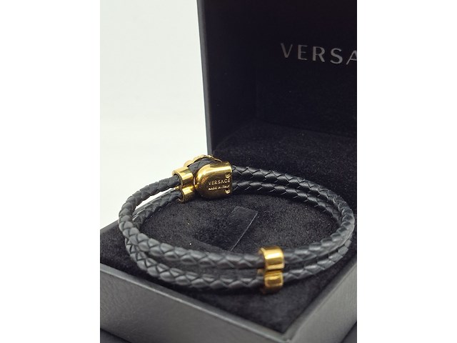 Versace medusa armband, versace, armband, zwart, goud - afbeelding 7 van  10