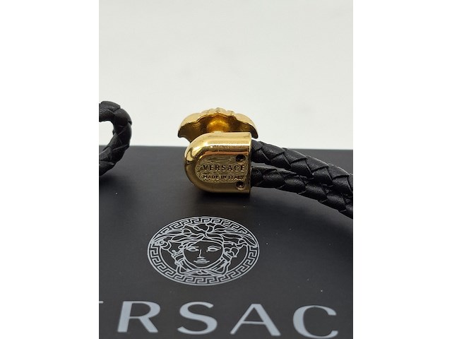 Versace medusa armband, versace, armband, zwart, goud - afbeelding 8 van  10