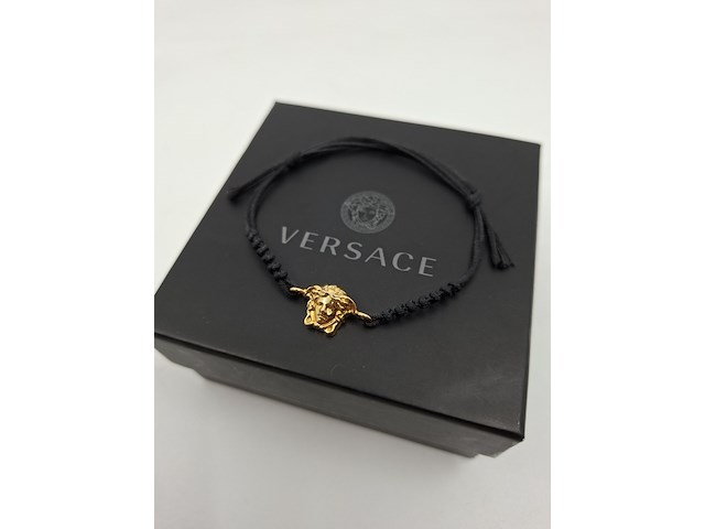 Versace medusa armband, versace, zwart, goud - afbeelding 1 van  8