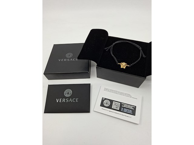 Versace medusa armband, versace, zwart, goud - afbeelding 2 van  8