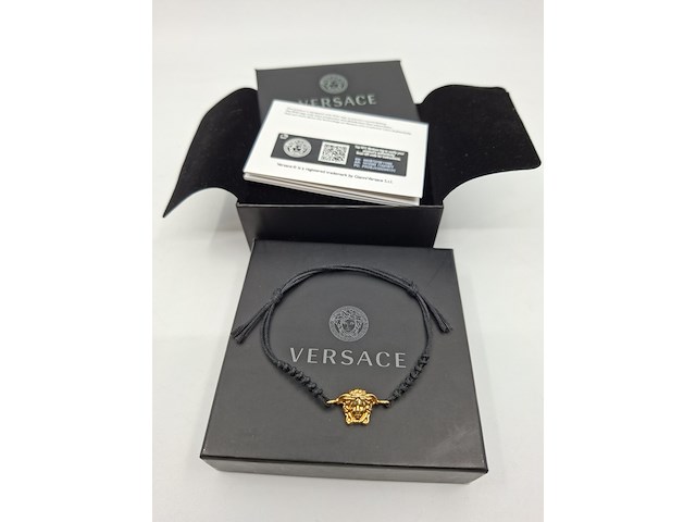 Versace medusa armband, versace, zwart, goud - afbeelding 6 van  8