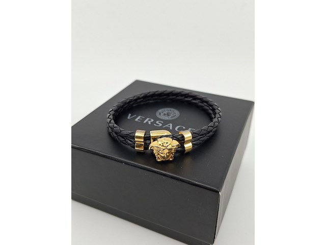 Versace medusa armband, zwart / goud - afbeelding 1 van  7