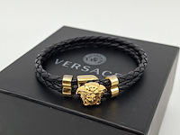 Versace medusa armband, zwart / goud