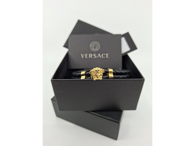 Versace medusa armband, zwart / goud - afbeelding 2 van  7