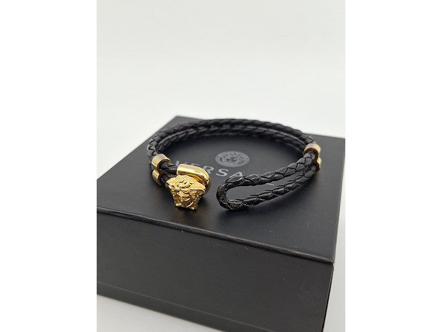 Versace medusa armband, zwart / goud - afbeelding 3 van  7