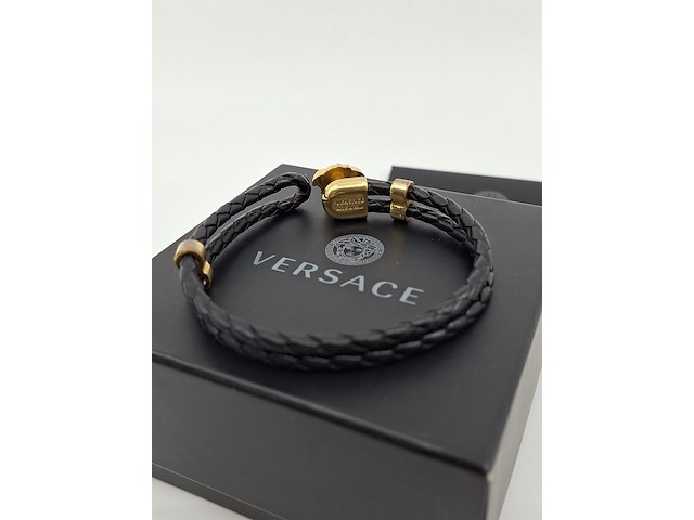 Versace medusa armband, zwart / goud - afbeelding 4 van  7