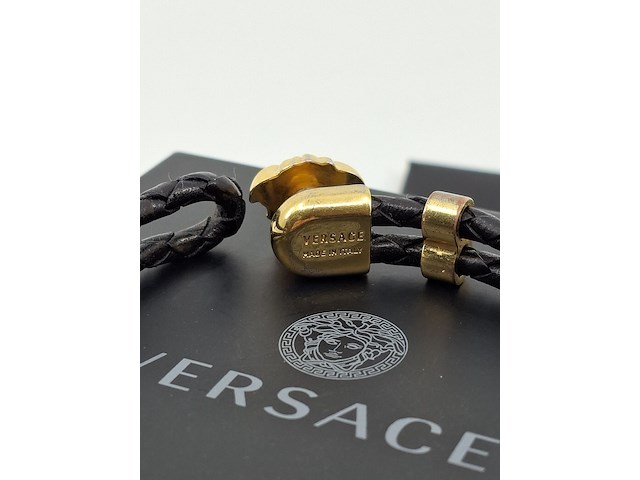 Versace medusa armband, zwart / goud - afbeelding 5 van  7
