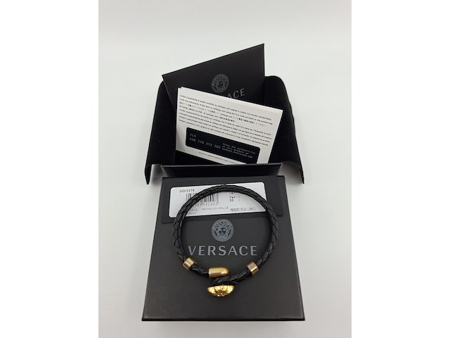 Versace medusa armband, zwart / goud - afbeelding 6 van  7