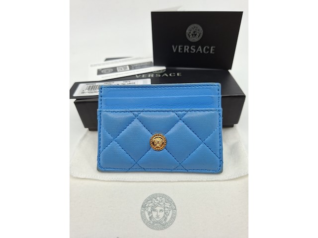Versace medusa wallet, blauw / goud - afbeelding 1 van  9