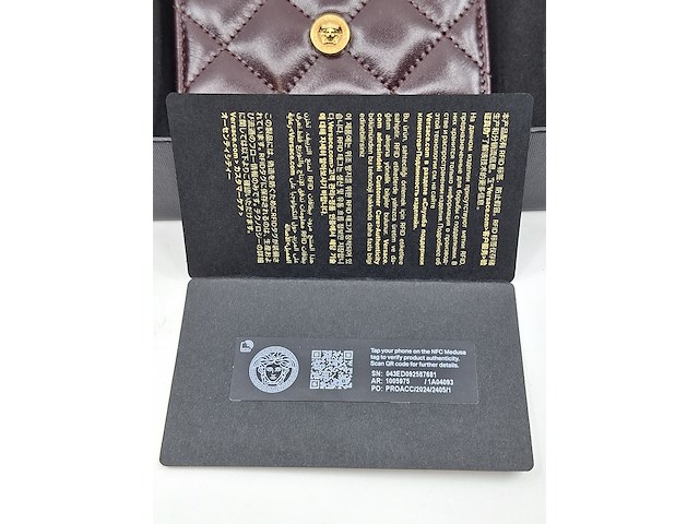 Versace medusa wallet, versace, portemonnee , bordeaux, goud - afbeelding 7 van  18