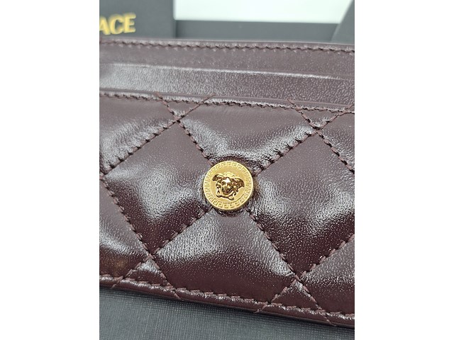 Versace medusa wallet, versace, portemonnee , bordeaux, goud - afbeelding 10 van  18