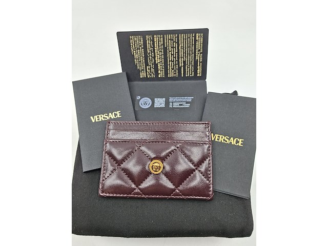 Versace medusa wallet, versace, portemonnee , bordeaux, goud - afbeelding 1 van  18