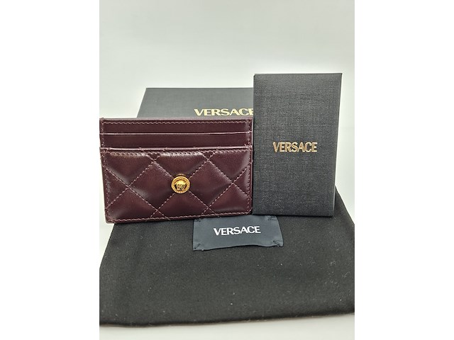 Versace medusa wallet, versace, portemonnee , bordeaux, goud - afbeelding 11 van  18