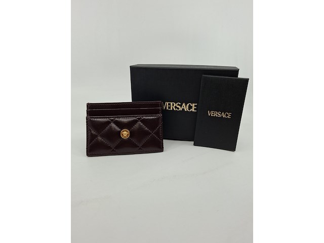 Versace medusa wallet, versace, portemonnee , bordeaux, goud - afbeelding 12 van  18