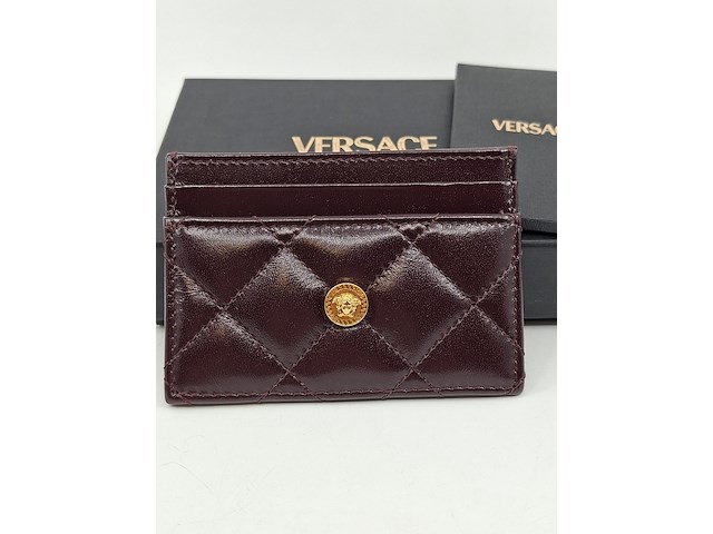Versace medusa wallet, versace, portemonnee , bordeaux, goud - afbeelding 15 van  18