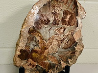 Versteend hout plak met standaard - afbeelding 1 van  4