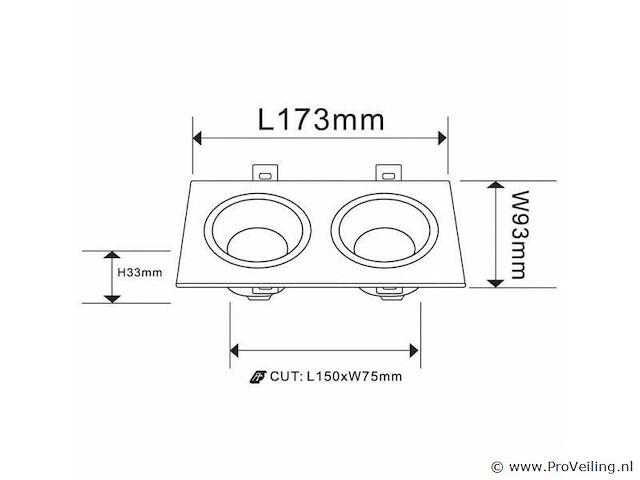 Verstelbare inbouwspot (ep-2) – gu10 fitting – zwart (x20) - afbeelding 4 van  5