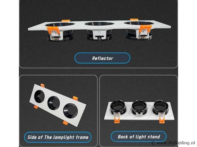 Verstelbare inbouwspot (ep-3) – gu10 fitting – wit/zwart (x20) - afbeelding 3 van  5