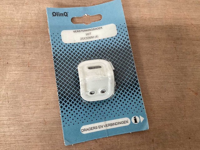 Versterkingshoek wit, 25x30 mm, 4 stuks (80x) - afbeelding 1 van  3