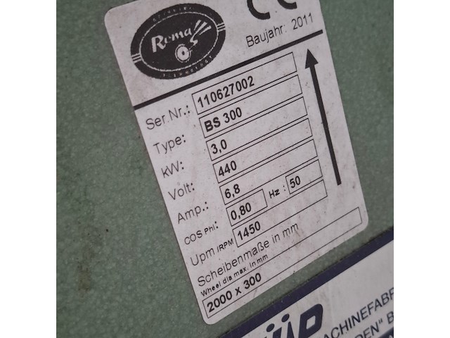Verticale bandschuurmachine, rema, bs300 - afbeelding 6 van  9