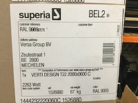 Verticale platte radiator 200x60 cm, thermrad, 22, ral 9005 - afbeelding 4 van  4