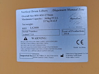 Verticale vaten lifter manutan, lg800, bouwjaar 2014 - afbeelding 4 van  6