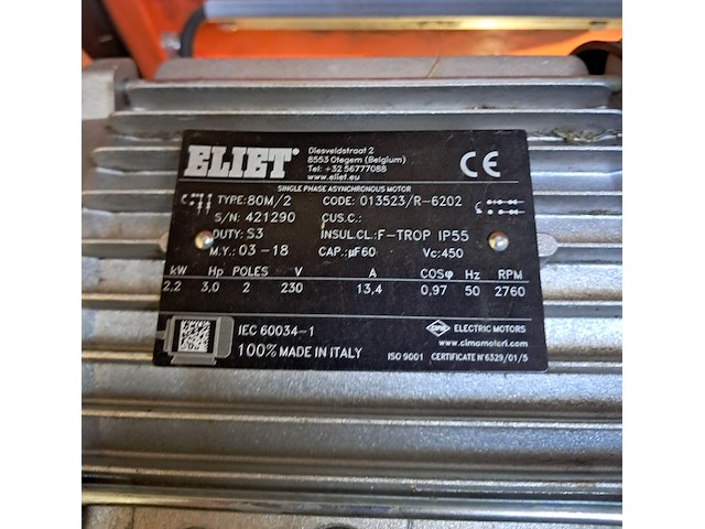 Verticuteermachine - 400mm - 230v eliet, e 401 electric, bouwjaar 2018 - afbeelding 9 van  18