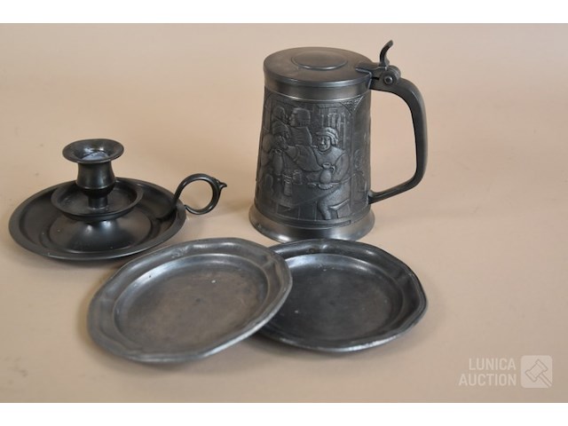 Verzameling tinnen items - afbeelding 7 van  8