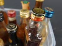 Verzameling vintage miniatuurflesjes (mignons) met diverse soorten alcoholische dranken. - afbeelding 4 van  5