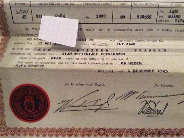 Verzekeringpolis waalwijk 2stuks - afbeelding 4 van  4