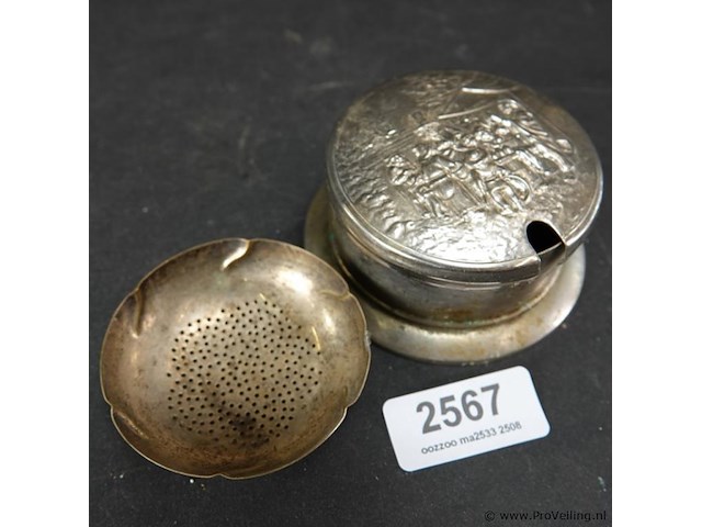 Verzilverd potje met deksel - afbeelding 2 van  5