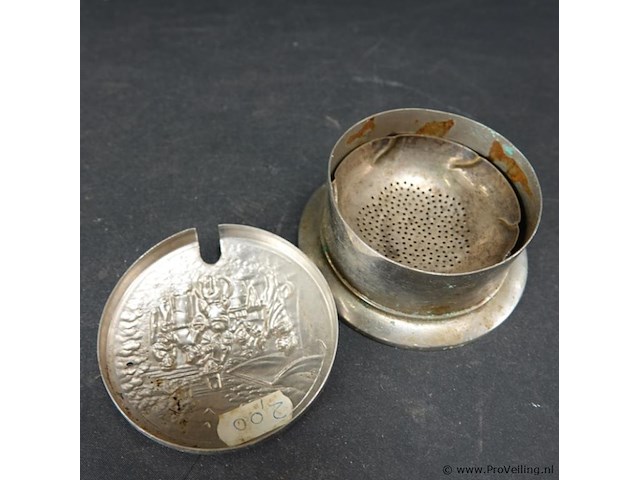 Verzilverd potje met deksel - afbeelding 3 van  5